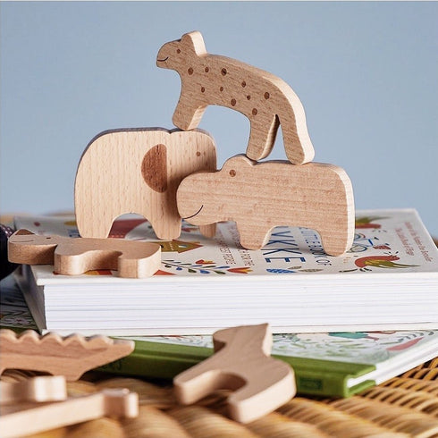 BLOOMINGVILLE MINI - Wooden Beech Toy Animals (Set of 8)